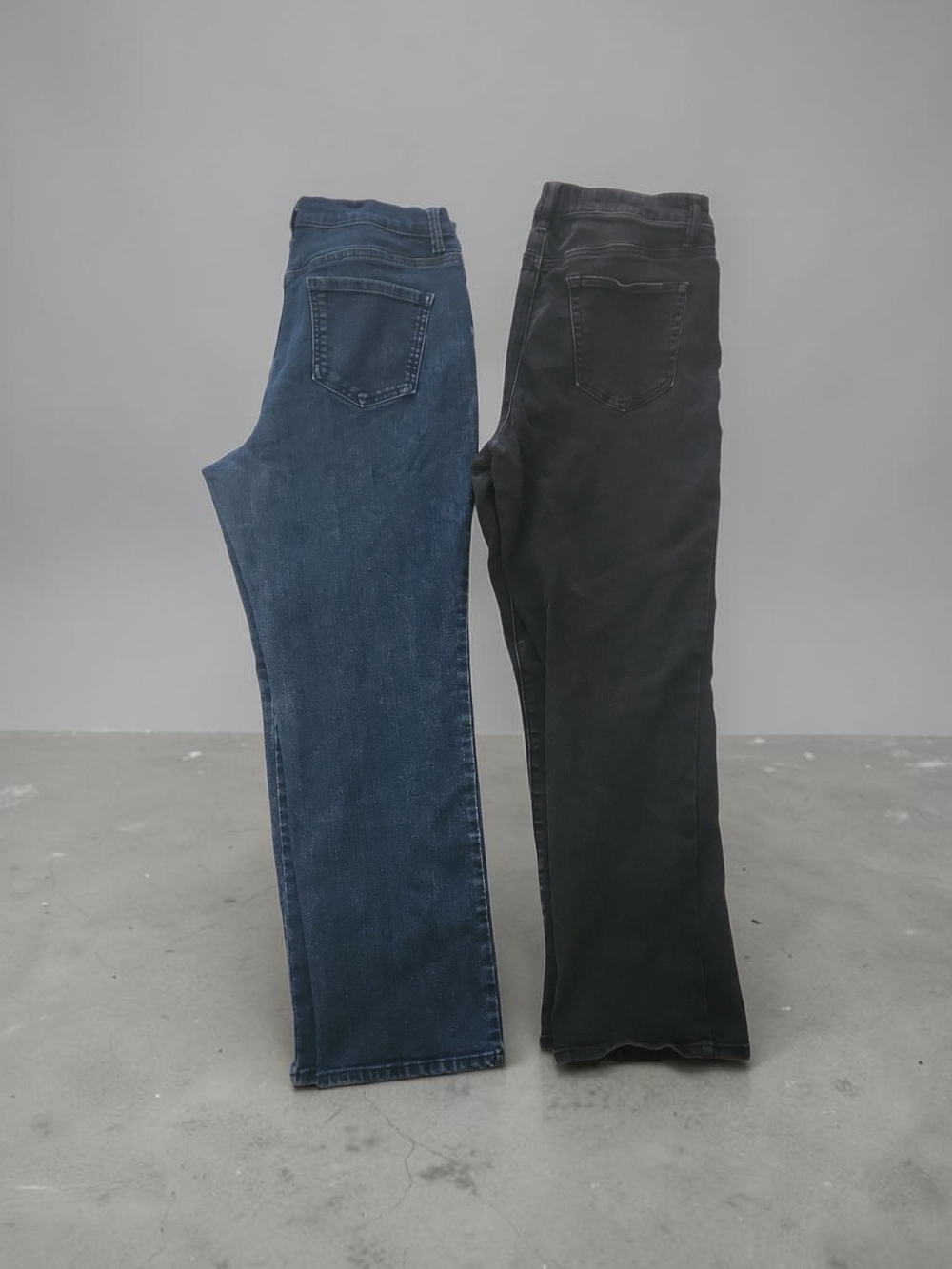 Two-Pack Slim Straight Jeans - Dark Blue & Black - Picture 2 of 3